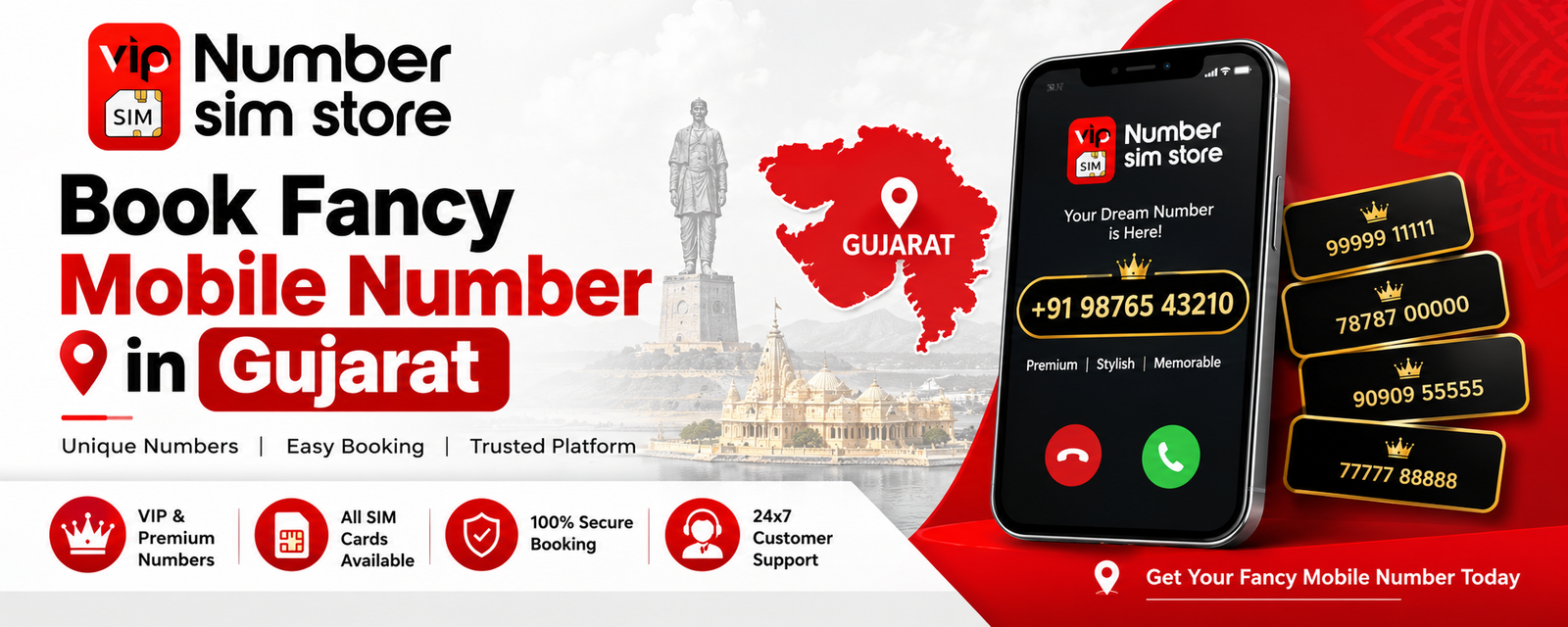 VIP Number in Gujarat | Book Fancy Mobile Numbers Online – VIP Number Sim Store